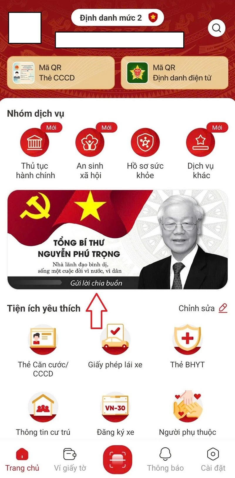 Cách người dân có thể online gửi lời chia buồn, tri ân Tổng Bí thư Nguyễn Phú Trọng trên VNeID