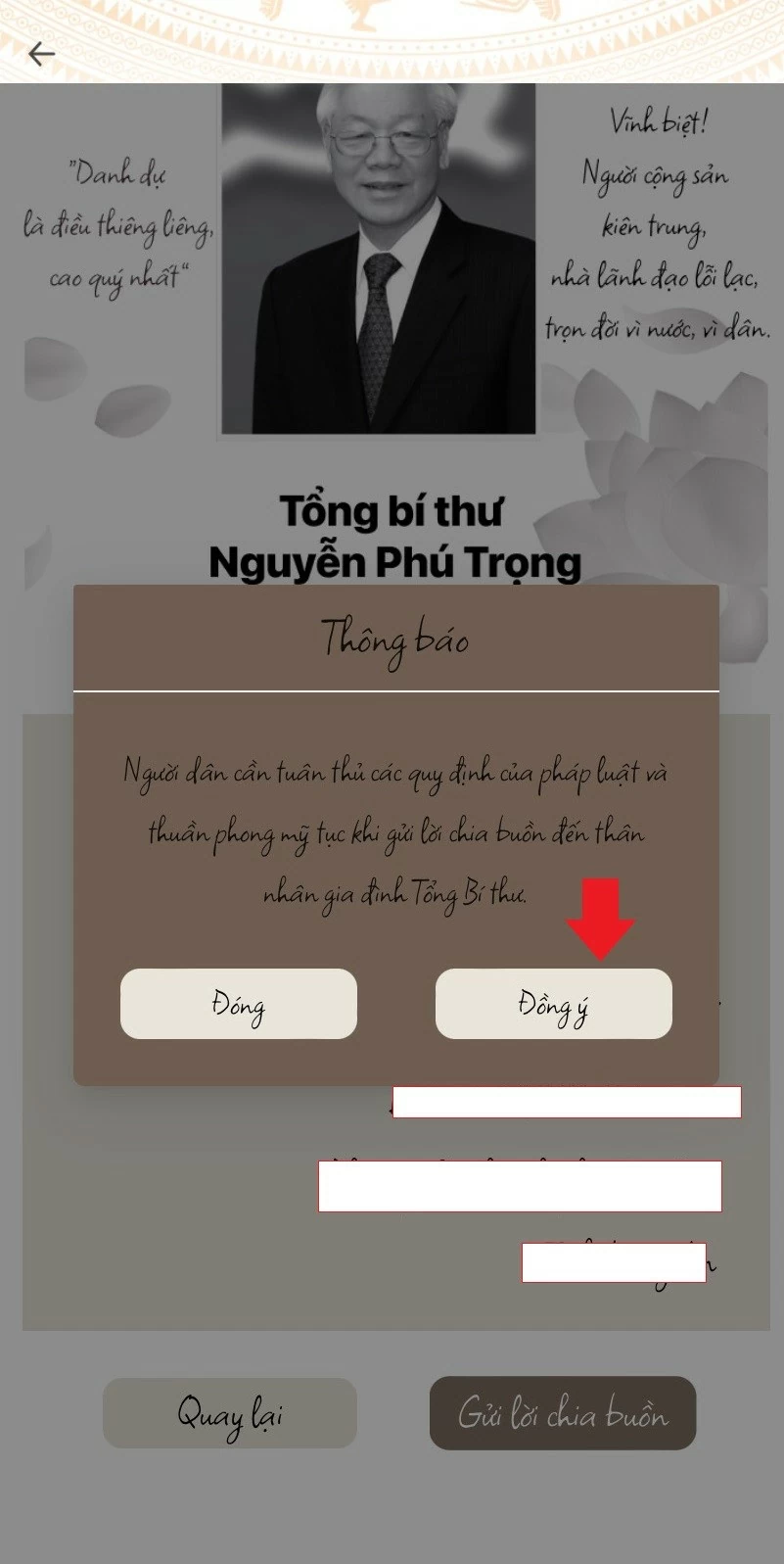 Cách người dân có thể online gửi lời chia buồn, tri ân Tổng Bí thư Nguyễn Phú Trọng trên VNeID