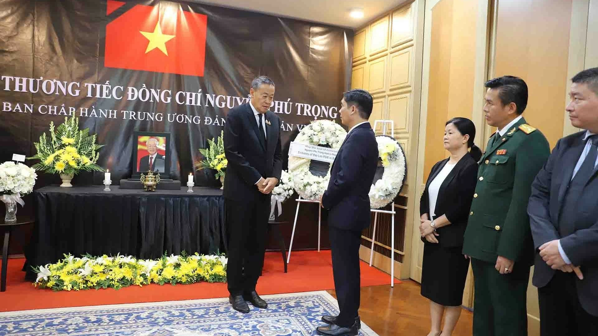Thủ tướng Thái Lan Srettha Thavisin đến viếng Tổng Bí thư Nguyễn Phú Trọng