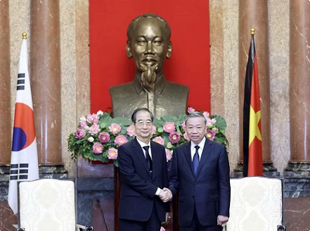 President To Lam hosts RoK Prime Minister Han Duck Soo