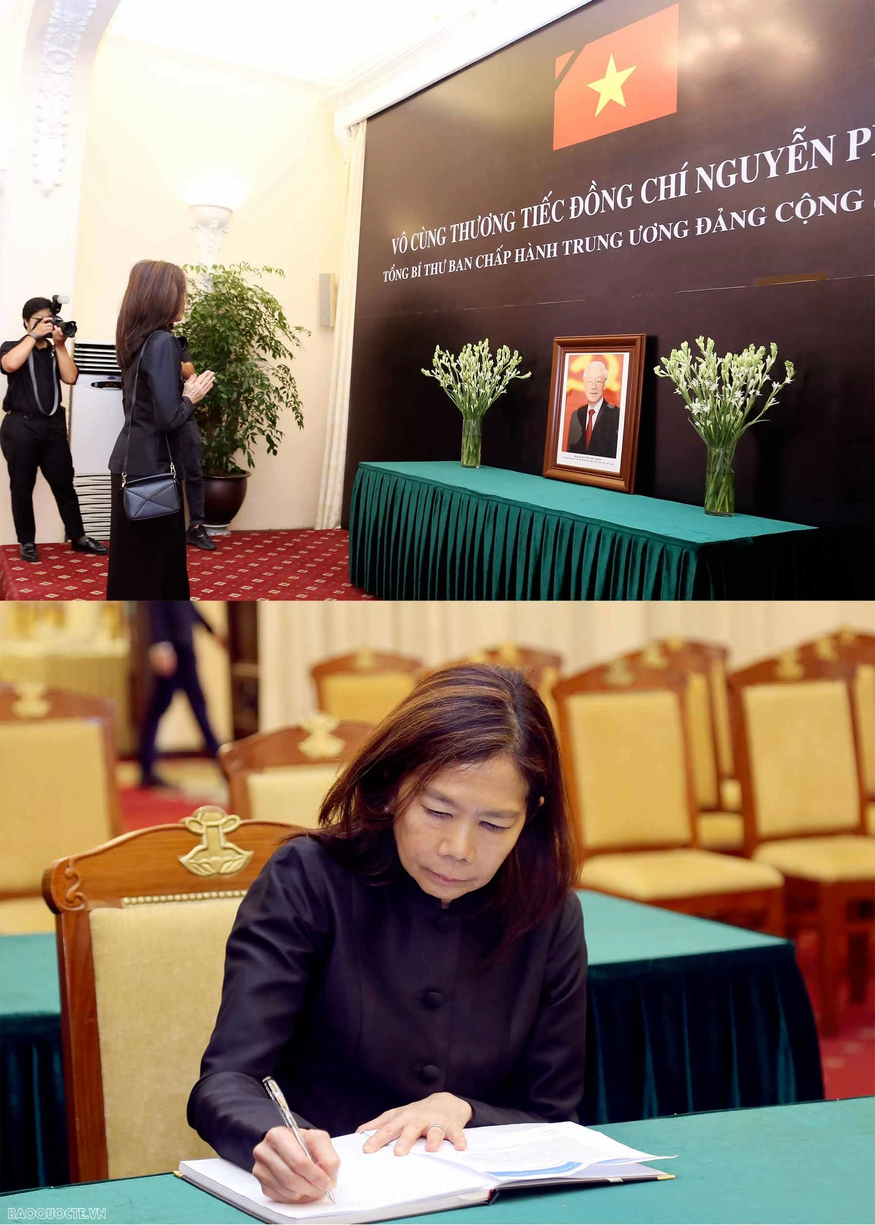 Đại sứ các nước ghi sổ tang tưởng nhớ Tổng Bí thư Nguyễn Phú Trọng
