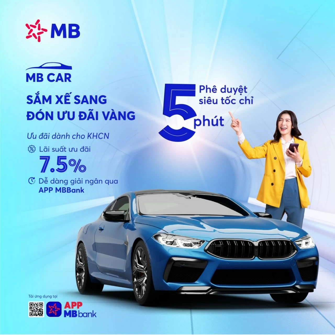 MB cho vay mua ôtô phê duyệt siêu tốc chỉ trong 5 phút.