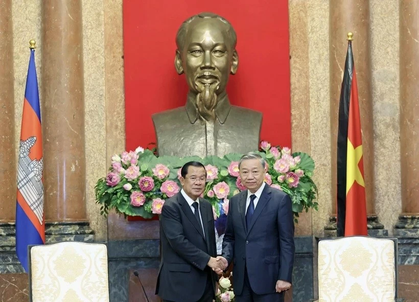 President To Lam receives CPP President Hun Sen in Hanoi