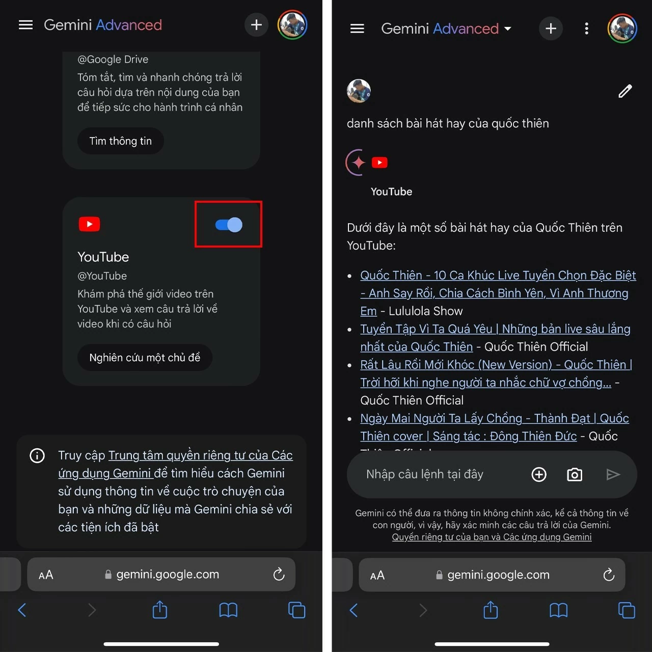 Cách tìm kiếm bài hát YouTube trong ứng dụng Gemini dễ dàng nhất Cách tìm kiếm bài hát YouTube trong ứng dụng Gemini dễ dàng nhất