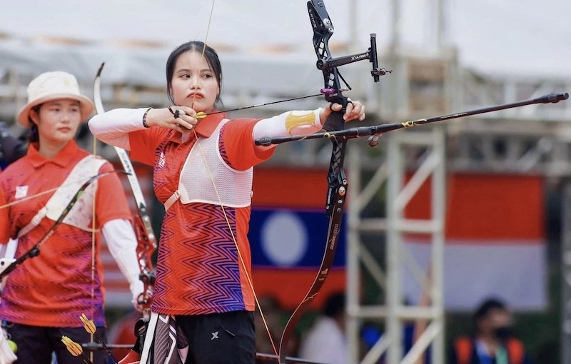 Cung thủ Ánh Nguyệt đạt kết quả tốt trong vòng loại phân hạng tại Olympic 2024. Ảnh: Thanh Vũ