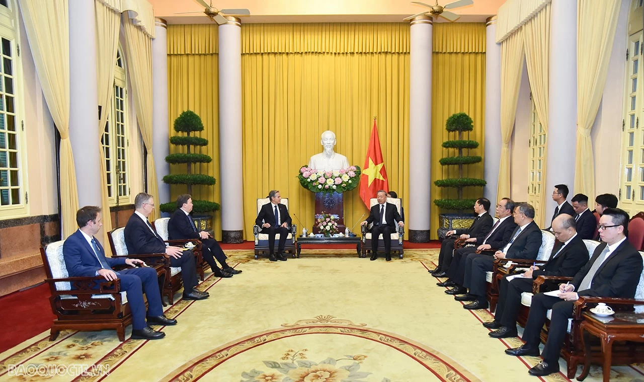 Chủ tịch nước Tô Lâm tiếp Ngoại trưởng Hoa Kỳ Antony Blinken sang Việt Nam chia buồn Tổng Bí thư Nguyễn Phú Trọng từ trần