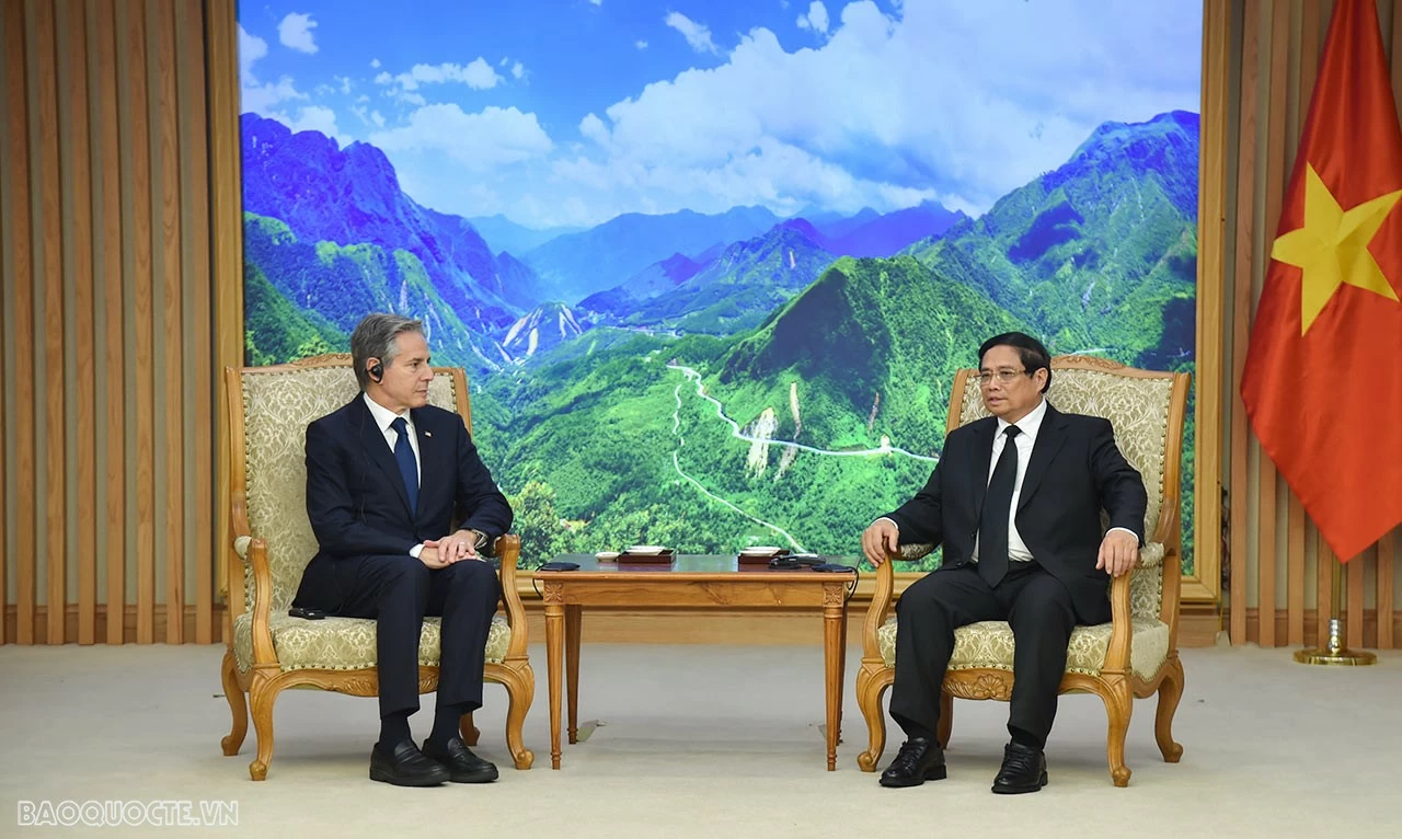 Thủ tướng Phạm Minh Chính tiếp Ngoại trưởng Hoa Kỳ Antony Blinken sang chia buồn cùng gia đình Tổng Bí thư Nguyễn Phú Trọng Ngoại trưởng Antony Blinken: Tổng Bí thư Nguyễn Phú Trọng đi đầu trong vun đắp quan hệ Việt Nam-Hoa Kỳ