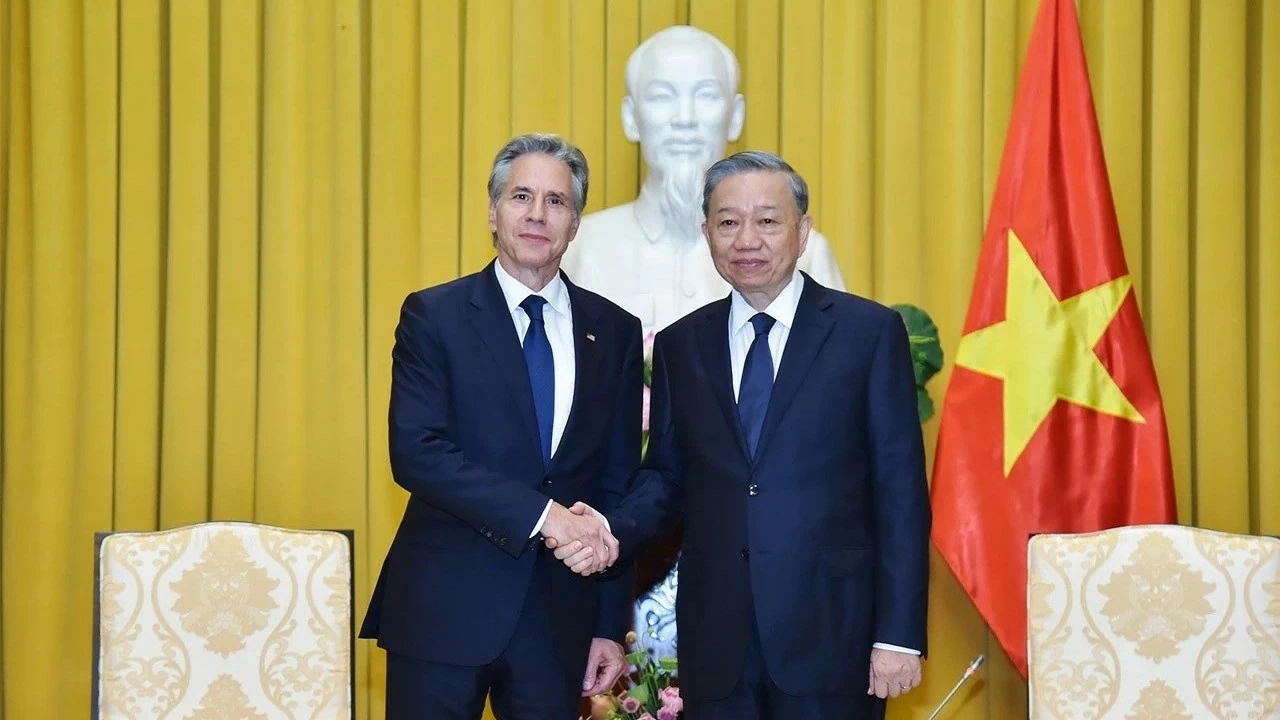 President To Lam welcomes US Secretary of State Antony Blinken