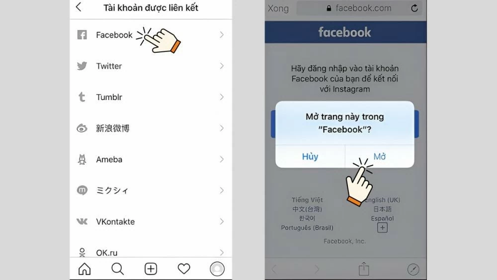 Liên kết Instagram với Facebook siêu nhanh và hiệu quả