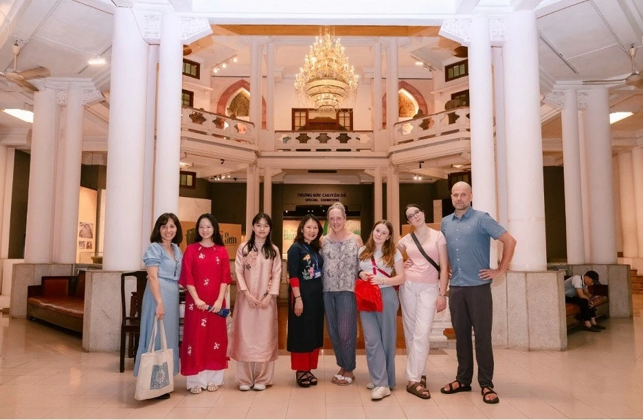 Assoc. Prof Shannon Gramse and his family visit the Vietnam National Museum of History for an enriching experience.