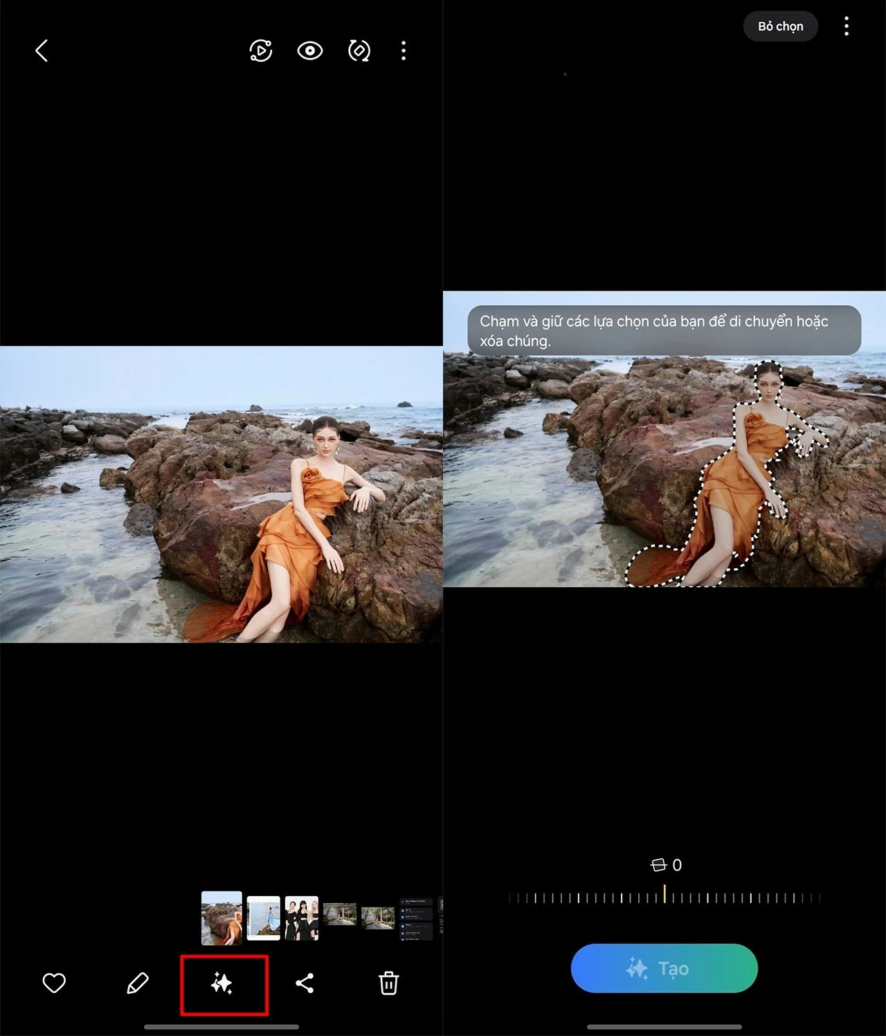 Sử dụng AI để di chuyển chủ thể trong ảnh trên Samsung