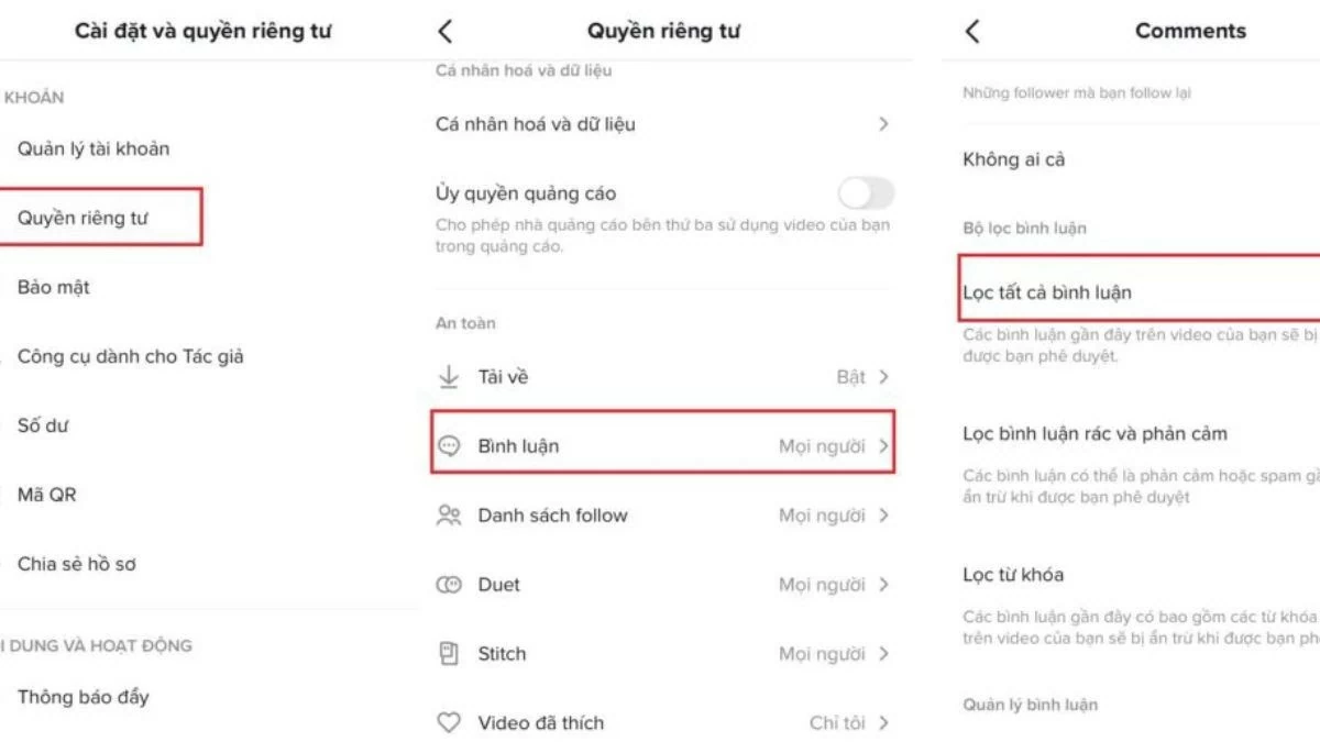 Tắt bình luận live trên TikTok nhanh chóng