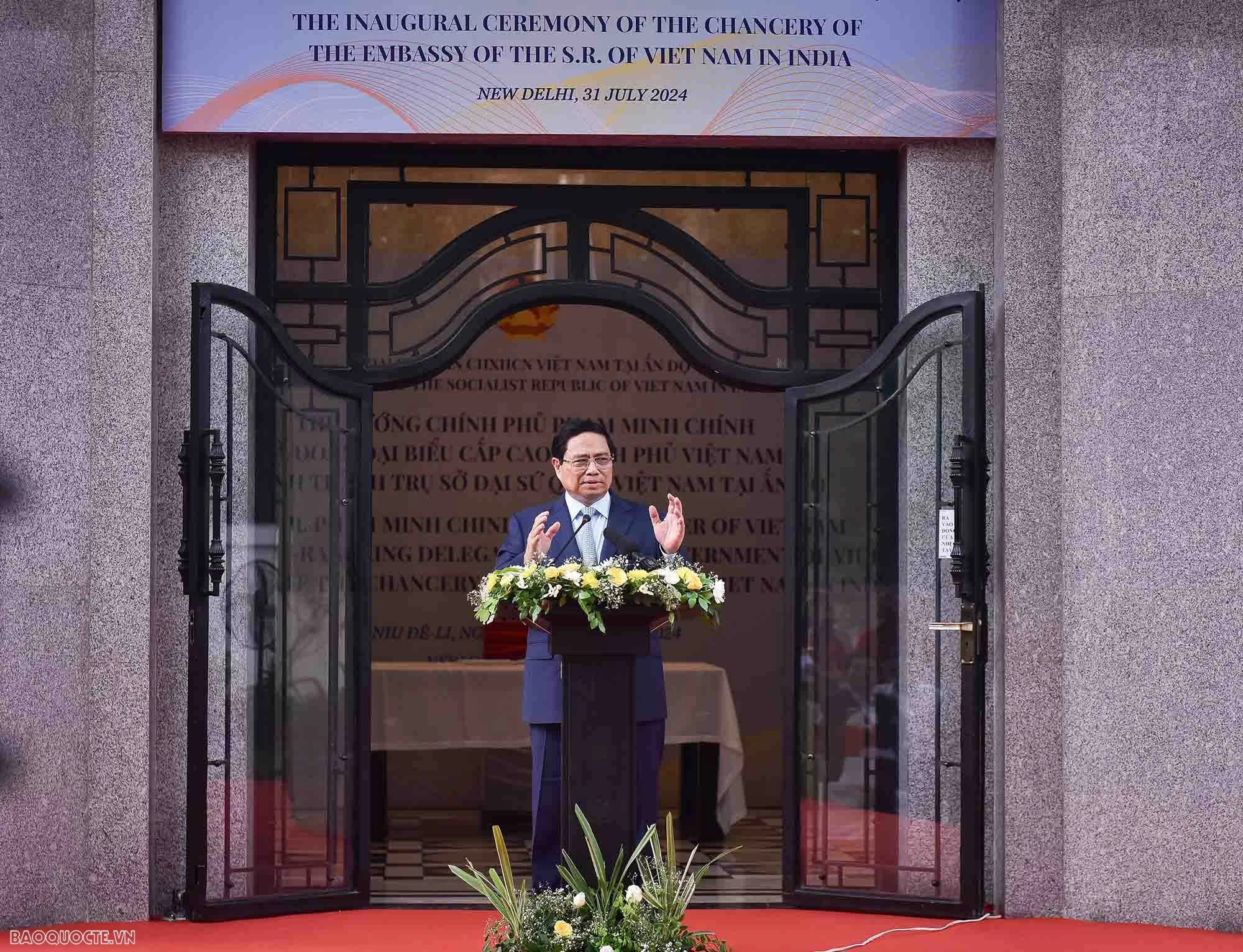 Thủ tướng Phạm Minh Chính cắt băng khánh thành trụ sở Đại sứ quán Việt Nam tại Ấn Độ