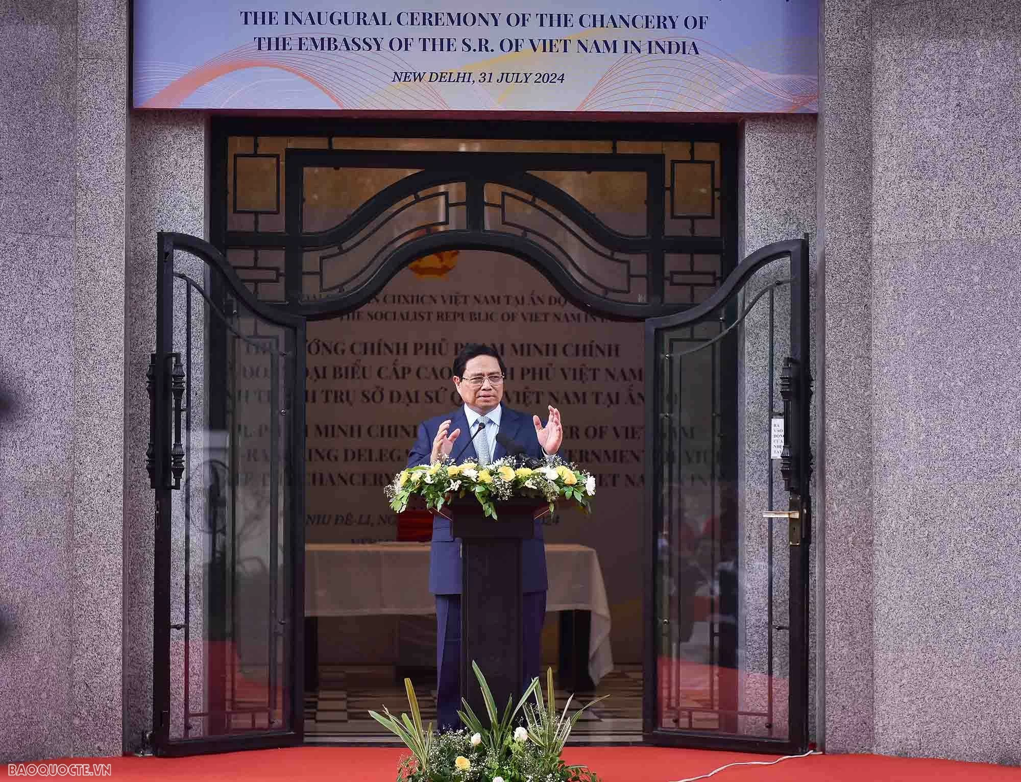 Thủ tướng Phạm Minh Chính cắt băng khánh thành trụ sở Đại sứ quán Việt Nam tại Ấn Độ Thủ tướng Phạm Minh Chính cắt băng khánh thành trụ sở Đại sứ quán Việt Nam tại Ấn Độ