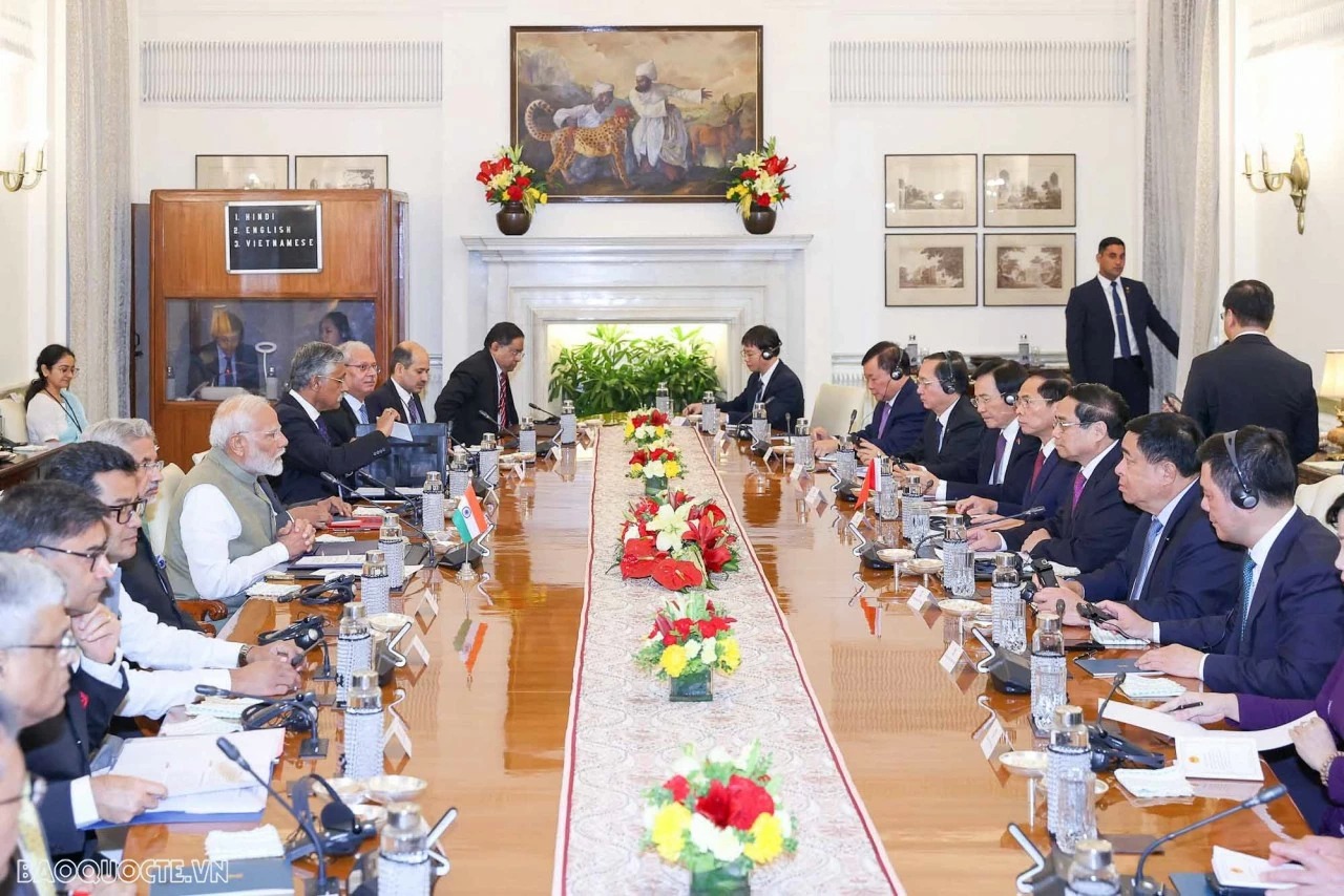 Welcome ceremony held for Prime Minister Pham Minh Chinh in New Delhi