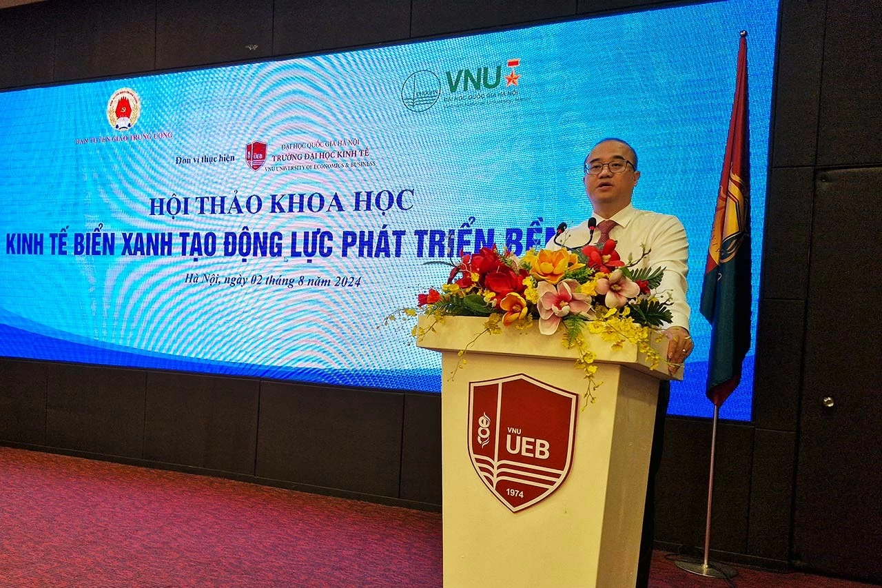 Hội thảo khoa học Kinh tế biển xanh tạo động lực phát triển bền vững. (Ảnh: Hải An)