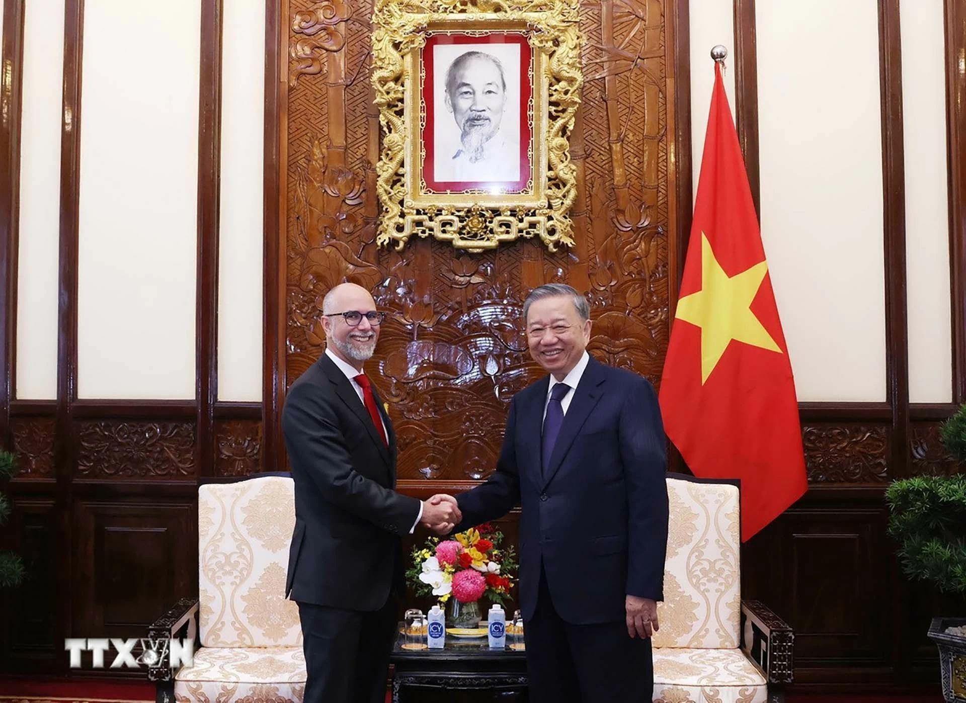 Chủ tịch nước Tô Lâm tiếp Đại sứ Canada tại Việt Nam Shawn Steil. (Nguồn: TTXVN)