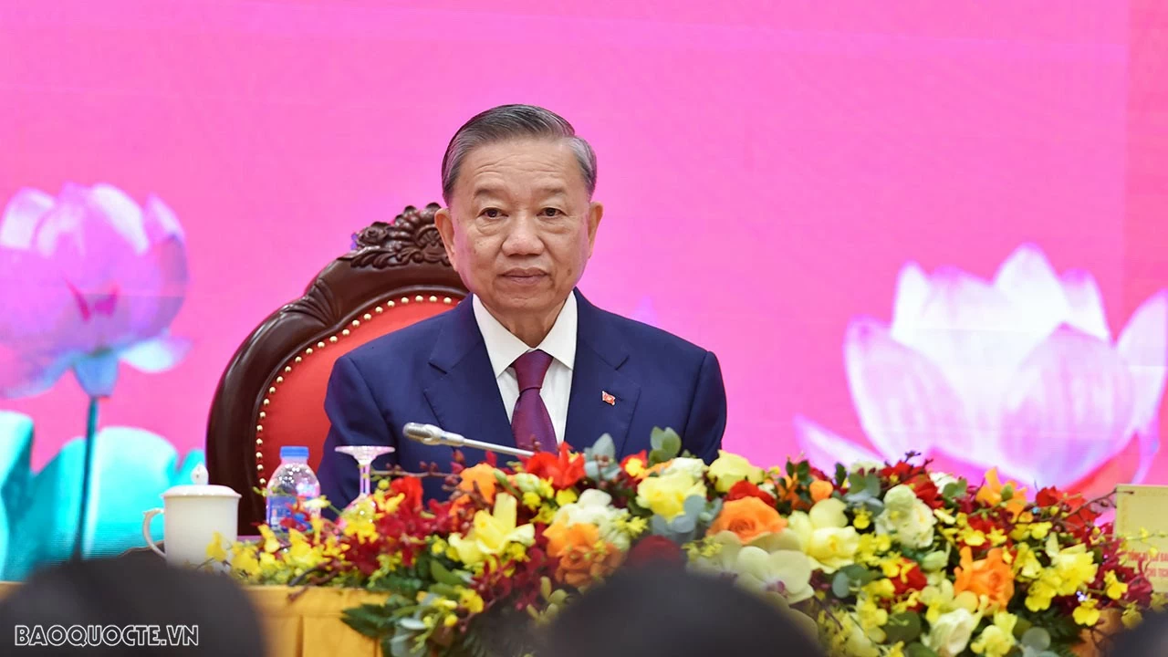 Toàn cảnh Tổng Bí thư, Chủ tịch nước Tô Lâm chủ trì cuộc họp báo sau Hội nghị Ban Chấp hành Trung ương Đảng khóa XIII