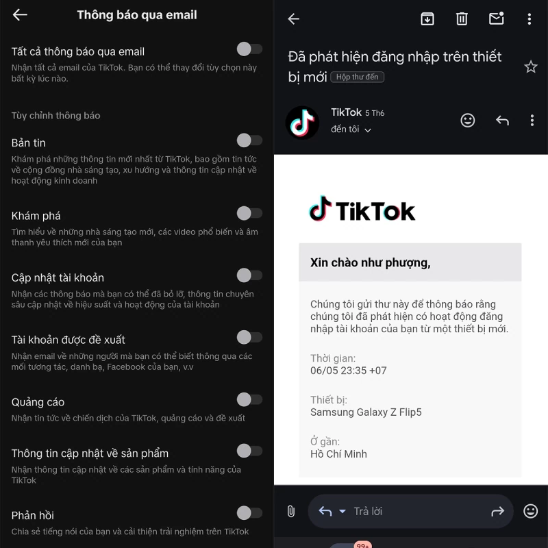 Tắt thông báo TikTok qua Gmail siêu đơn giản và dễ dàng