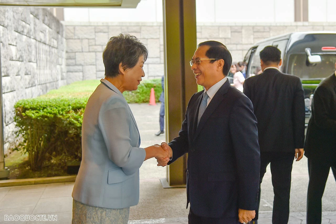 Japanese FM Kamikawa Yoko welcomed FM Bui Thanh Son in Tokyo