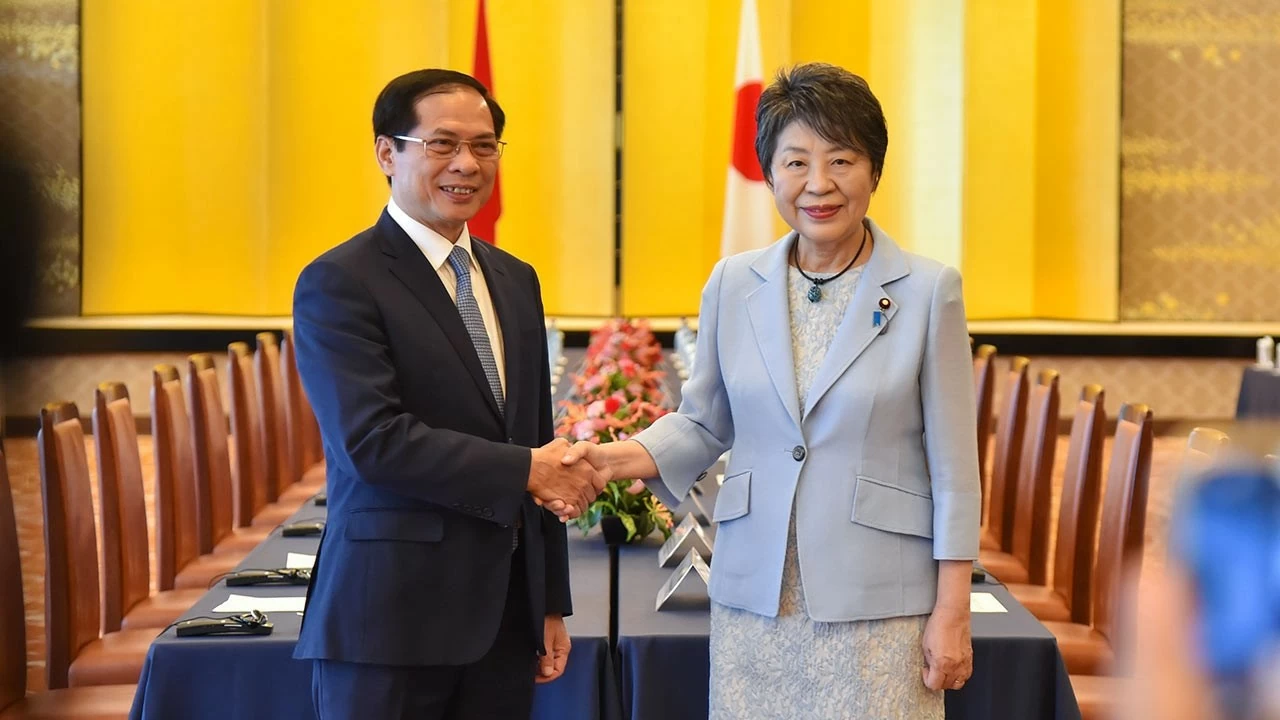 Japanese Foreign Minister Kamikawa Yoko welcomed Foreign Minister Bui Thanh Son in Tokyo