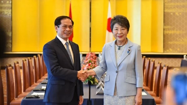 Japanese Foreign Minister Kamikawa Yoko welcomed Foreign Minister Bui Thanh Son in Tokyo