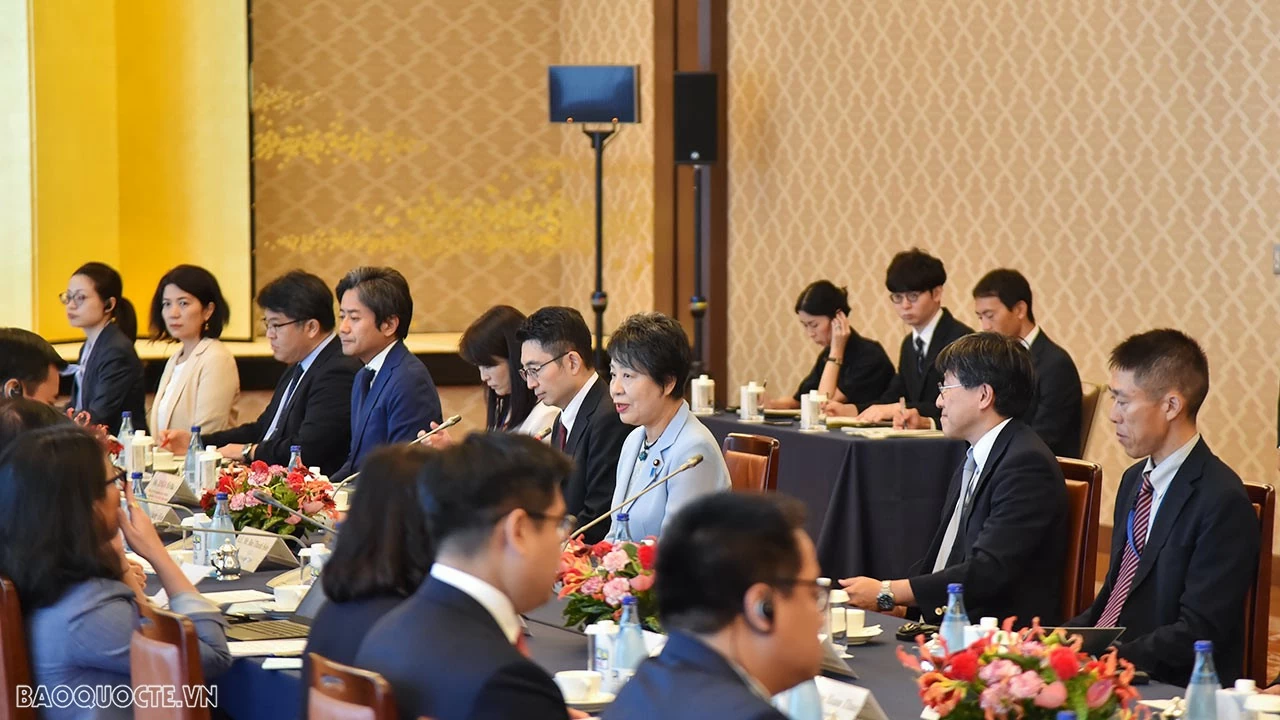 Japanese FM Kamikawa Yoko welcomed FM Bui Thanh Son in Tokyo