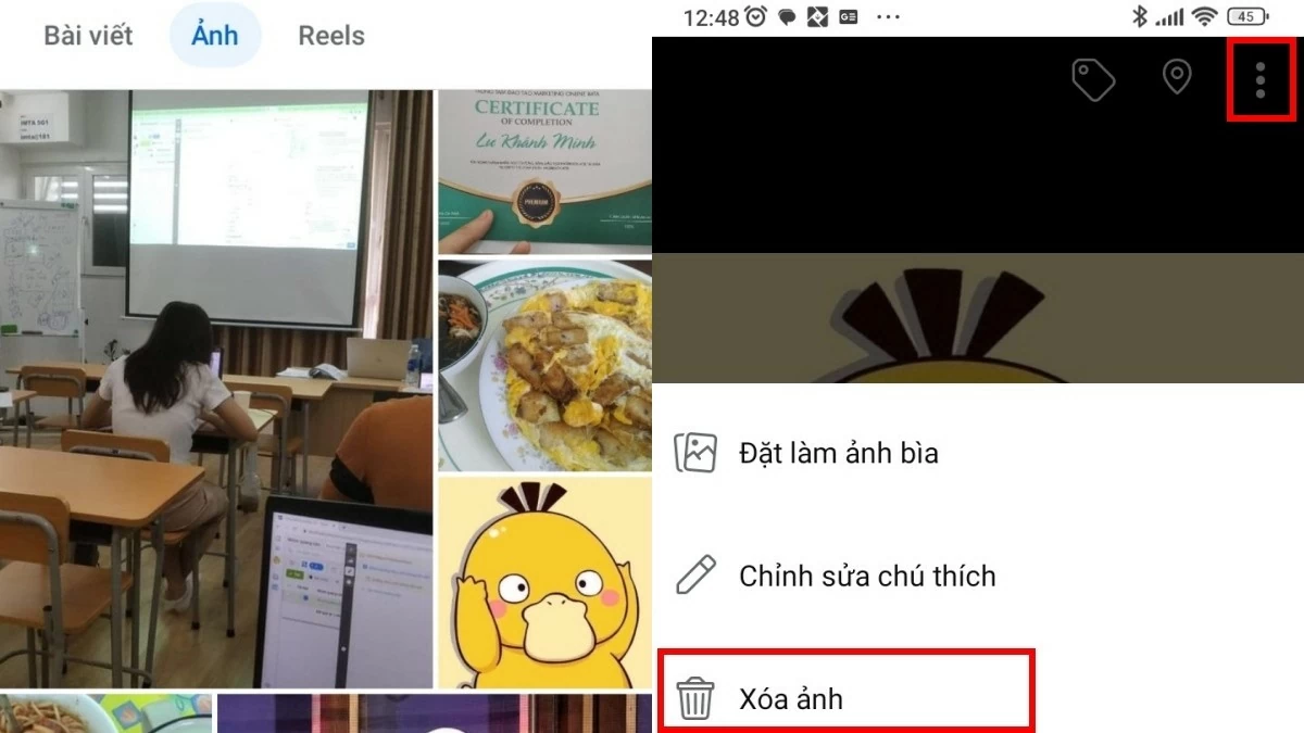 Xóa ảnh trên Facebook bằng điện thoại và máy tính