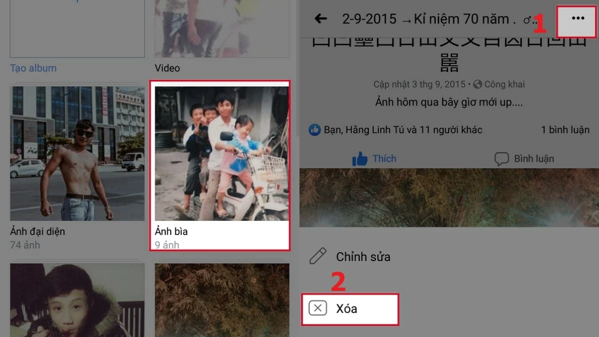 Xóa ảnh trên Facebook bằng điện thoại và máy tính