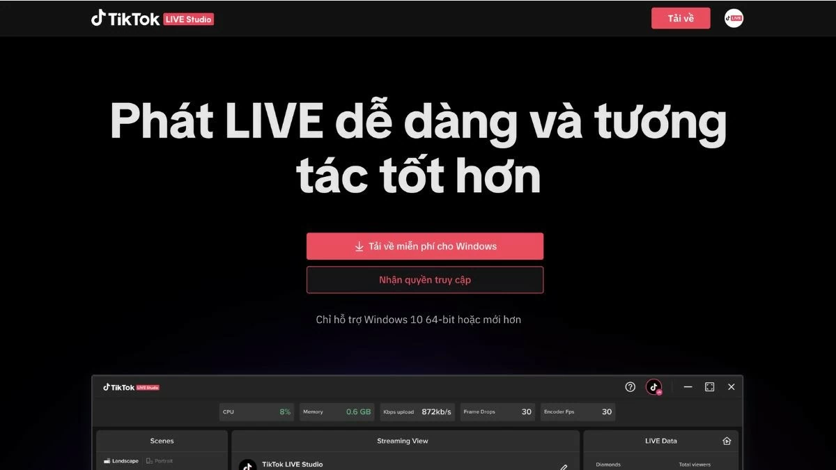 Tải và sử dụng Live Tiktok Studio 2024 cực dễ