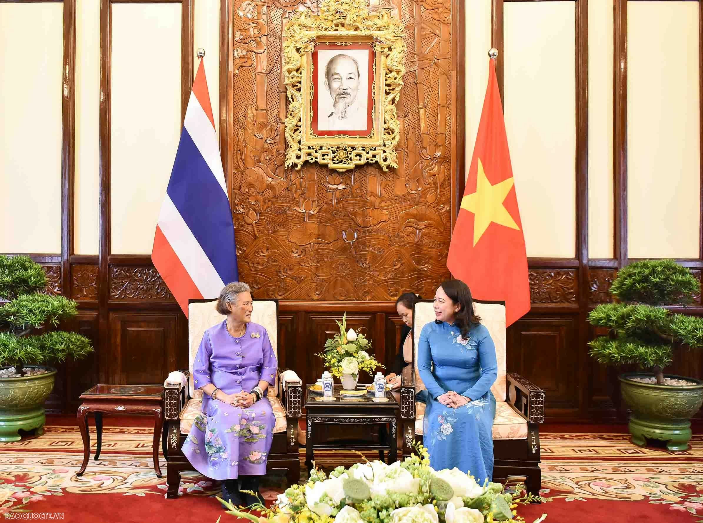 Phó Chủ tịch nước Võ Thị Ánh Xuân đón Công chúa Thái Lan Maha Chakri Sirindhorn