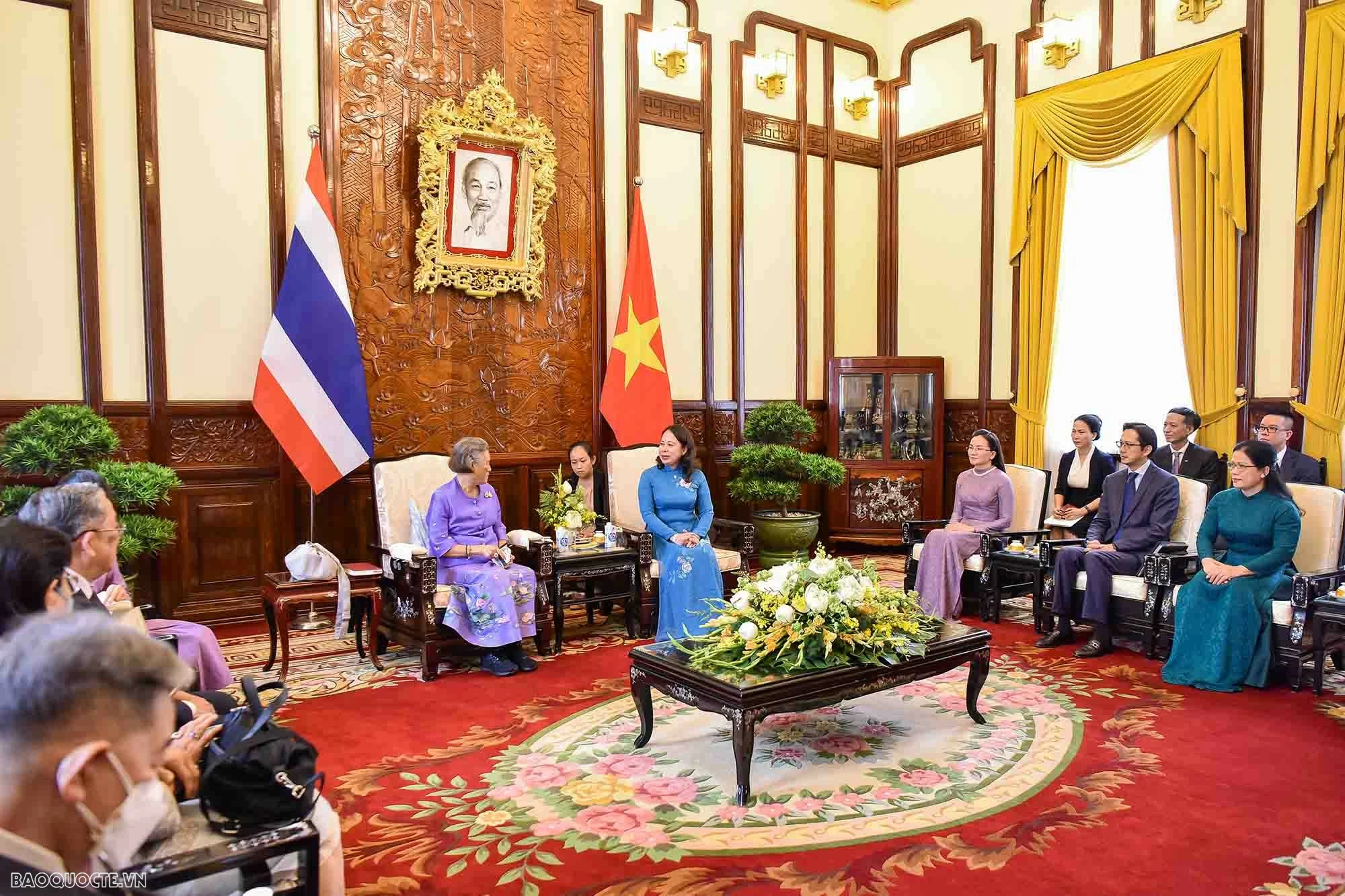 Phó Chủ tịch nước Võ Thị Ánh Xuân đón Công chúa Thái Lan Maha Chakri Sirindhorn