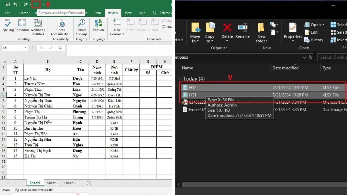 5 cách loại bỏ sự trùng lặp dữ liệu giữa 2 file Excel