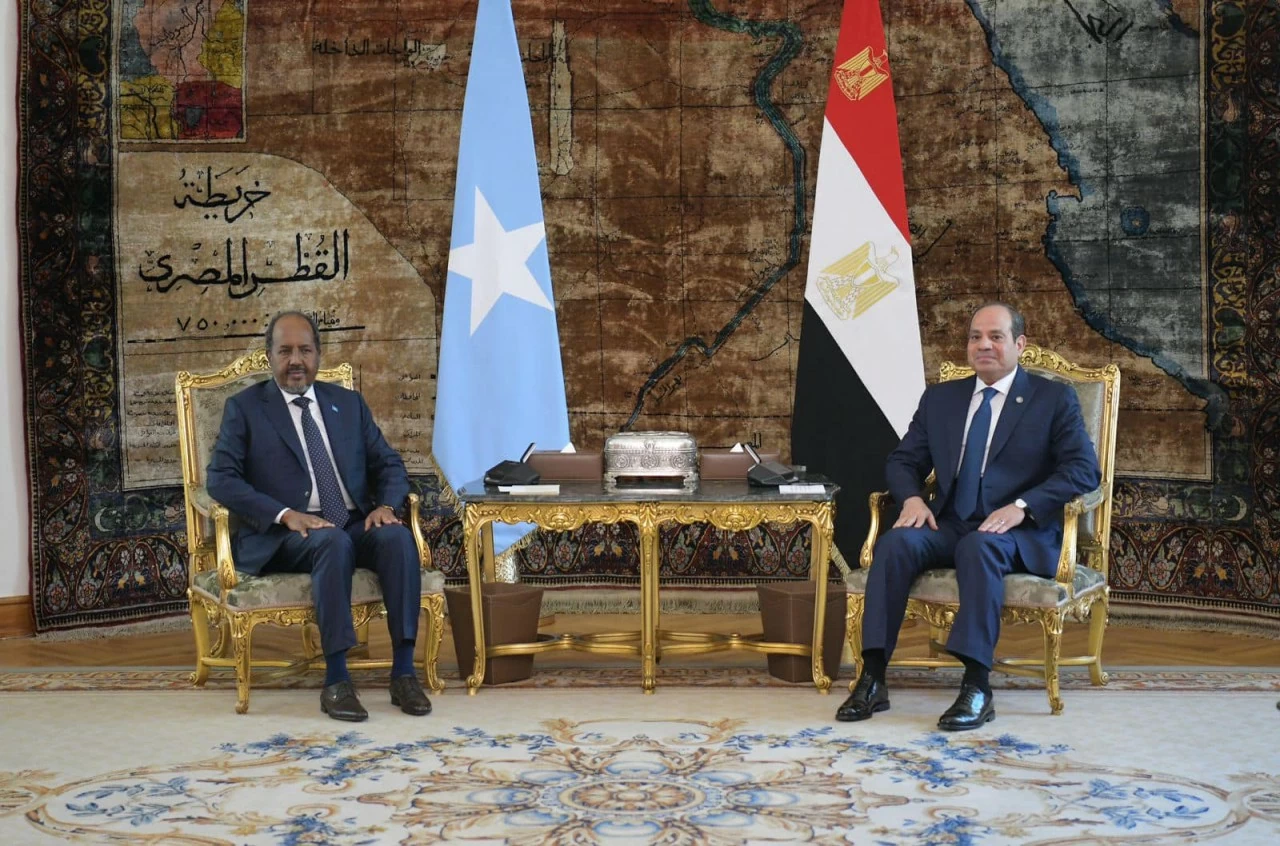 Tổng thống Ai Cập Abdel-Fattah El-Sisi hội đàm với người đồng cấp Somalia Hassan Sheikh Mohamud tại Cairo ngày 14/8. (Nguồn: Egypt Today)