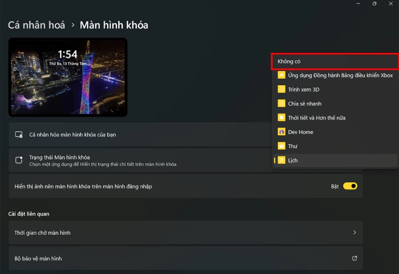 Tắt widget màn hình khóa trên Windows 11 đơn giản nhất