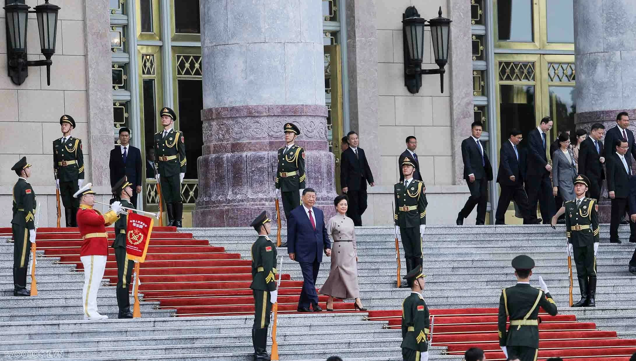 Welcome ceremony with 21-gun salute held for General Secretary, President To Lam on state visit to China