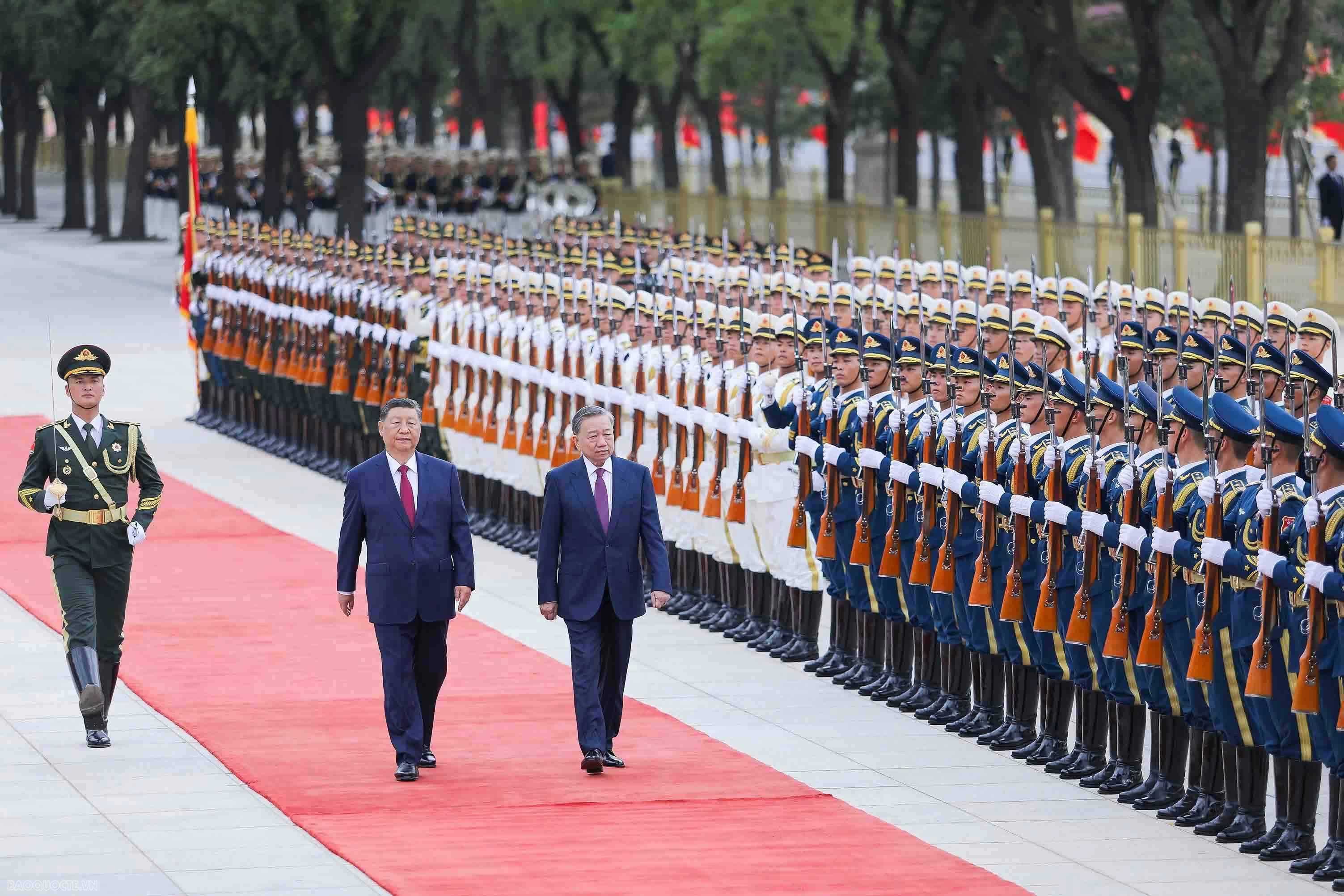 Welcome ceremony with 21-gun salute held for General Secretary, President To Lam on state visit to China