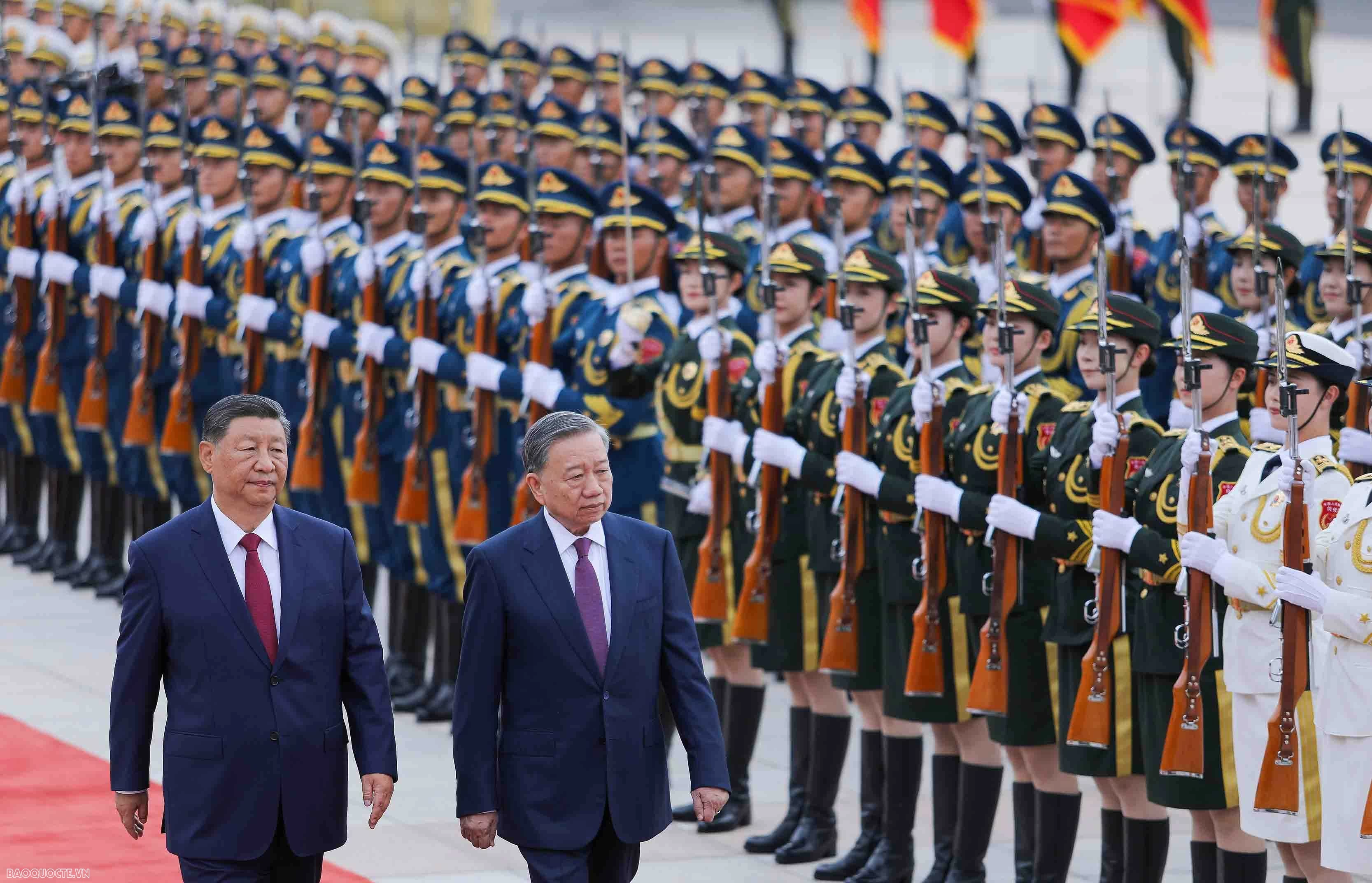 Welcome ceremony with 21-gun salute held for General Secretary, President To Lam on state visit to China