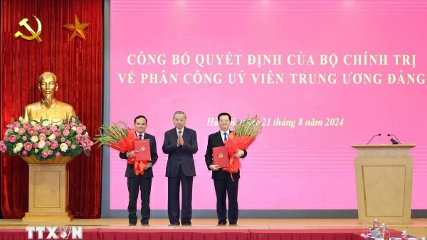 Công bố quyết định phân công Trưởng ban Kinh tế Trung ương và Trưởng ban Dân vận Trung ương