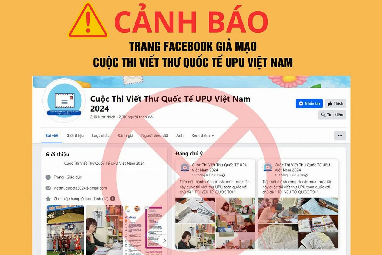 Vietnam Post cảnh báo fanpage mạo danh cuộc thi viết thư UPU để lừa phụ huynh, học sinh