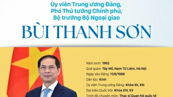 Tiểu sử Ủy viên Trung ương Đảng, Phó Thủ tướng, Bộ trưởng Ngoại giao Bùi Thanh Sơn