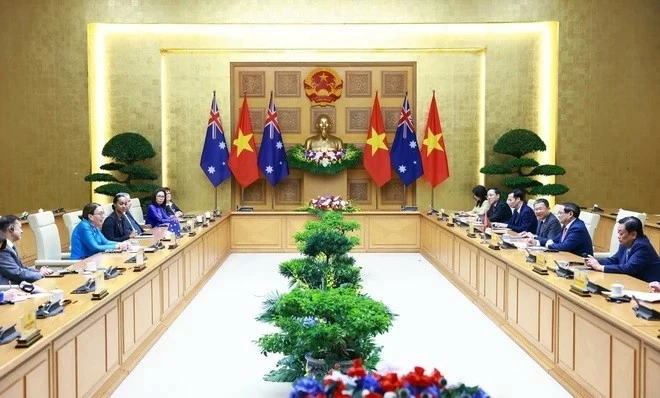 PM Pham Minh Chinh welcomes Australia Senate President Sue Lines in Hanoi