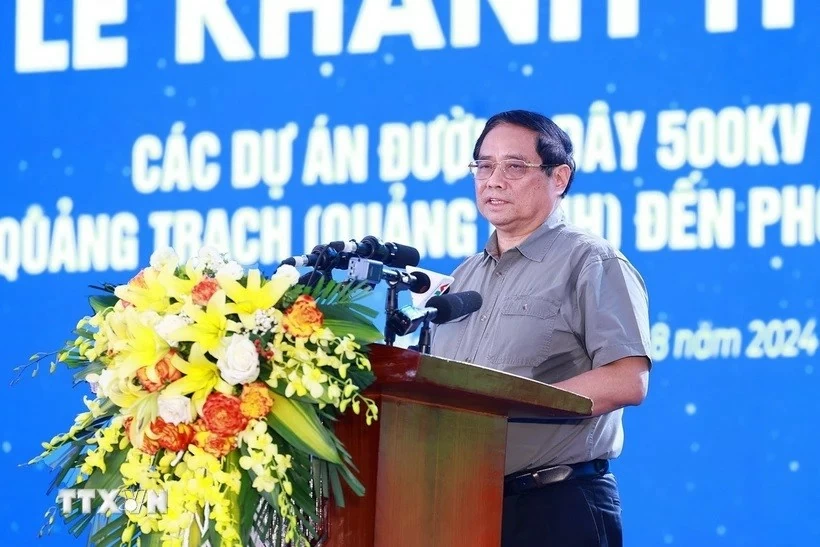 PM Pham Minh Chinh attends inauguration ceremony of 500kV Circuit-3 power transmission line project