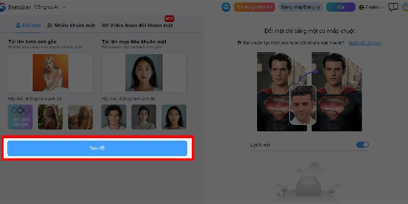 Hoán đổi khuôn mặt trong ảnh 1 người bằng AI nhanh chóng