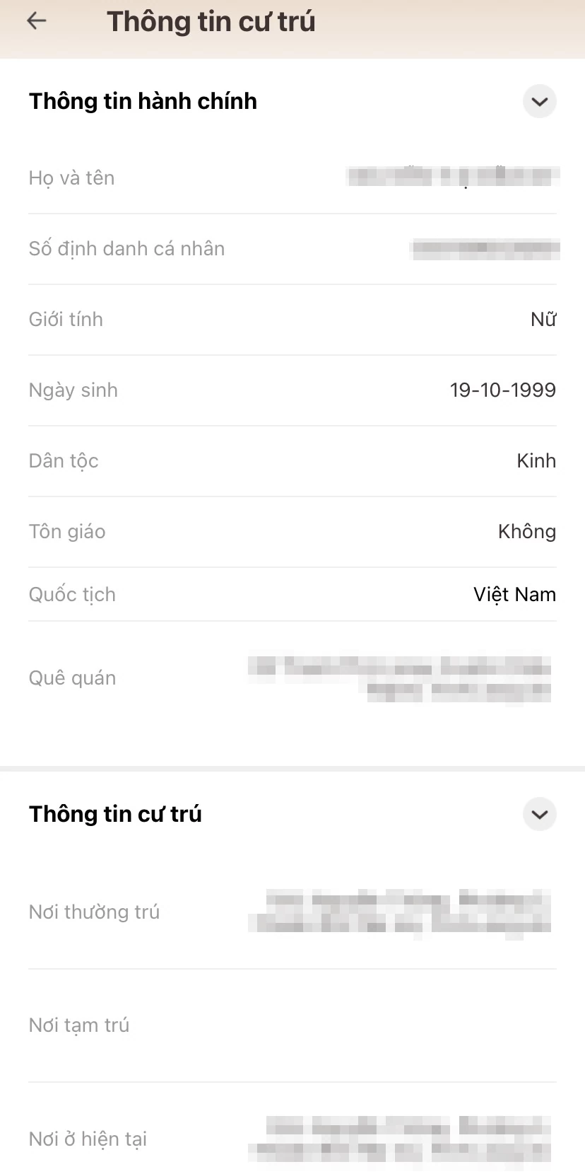 Hướng dẫn xem thông tin cư trú và hộ khẩu điện tử trên VNeID