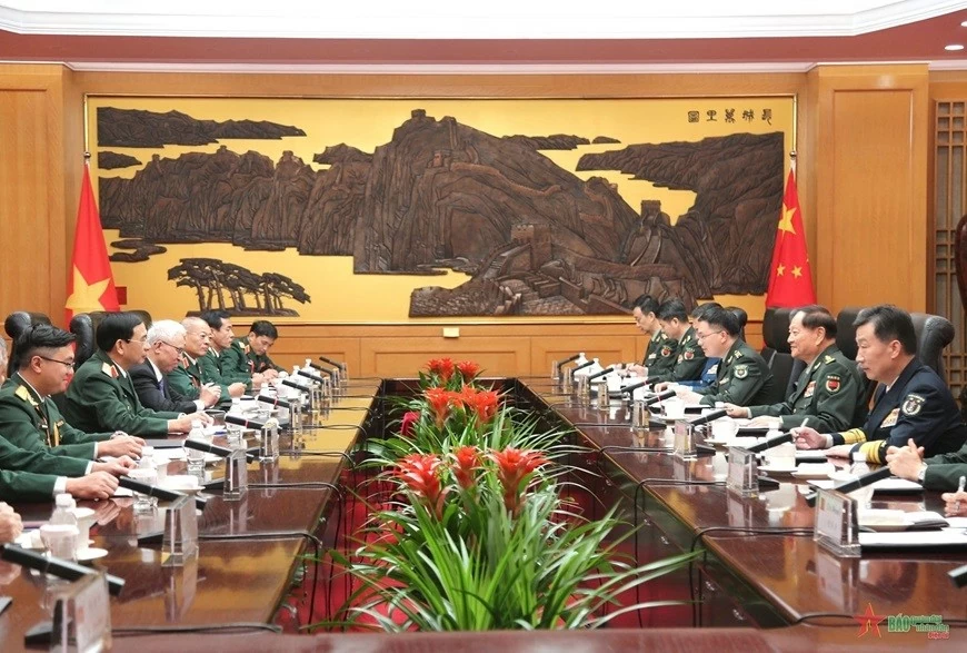 At the meeting between Minister of National Defence General Phan Van Giang and Vice Chairman of the Central Military Commission of China in Beijiing. 