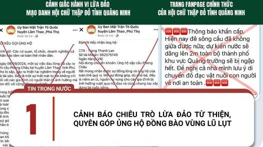 canh giac chieu tro lua dao tu thien quyen gop ung ho dong bao vung lu lut