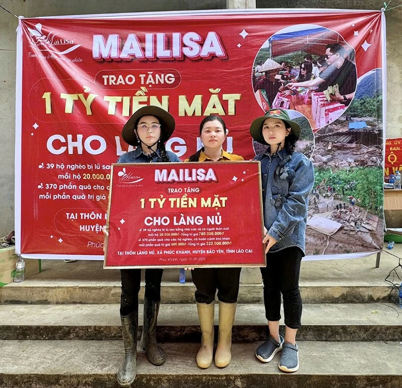 Mailisa trao tặng 1 tỷ tiền mặt cho làng Nủ