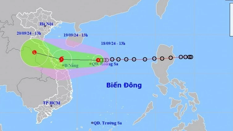 Áp thấp nhiệt đới trên khu vực quần đảo Hoàng Sa, Bắc-Trung Trung Bộ mưa lớn, có nơi trên 500mm