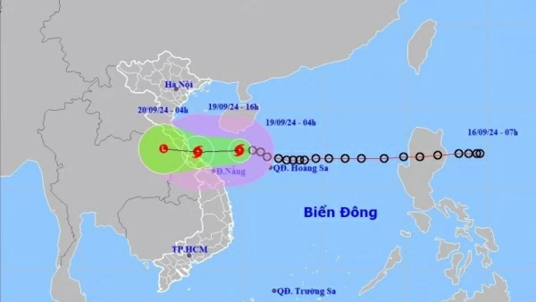 Áp thấp nhiệt đới mạnh thành bão số 4, đề phòng xuất hiện dông mạnh, Quảng Trị-Đà Nẵng mưa cường suất lớn